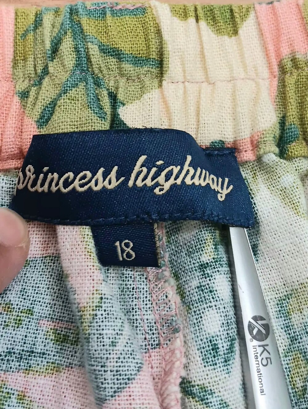 Princess Highway Monstera Linen Blend Wide Leg Pants Pink Green Tropical Sz 18 - Picture 7 of 10